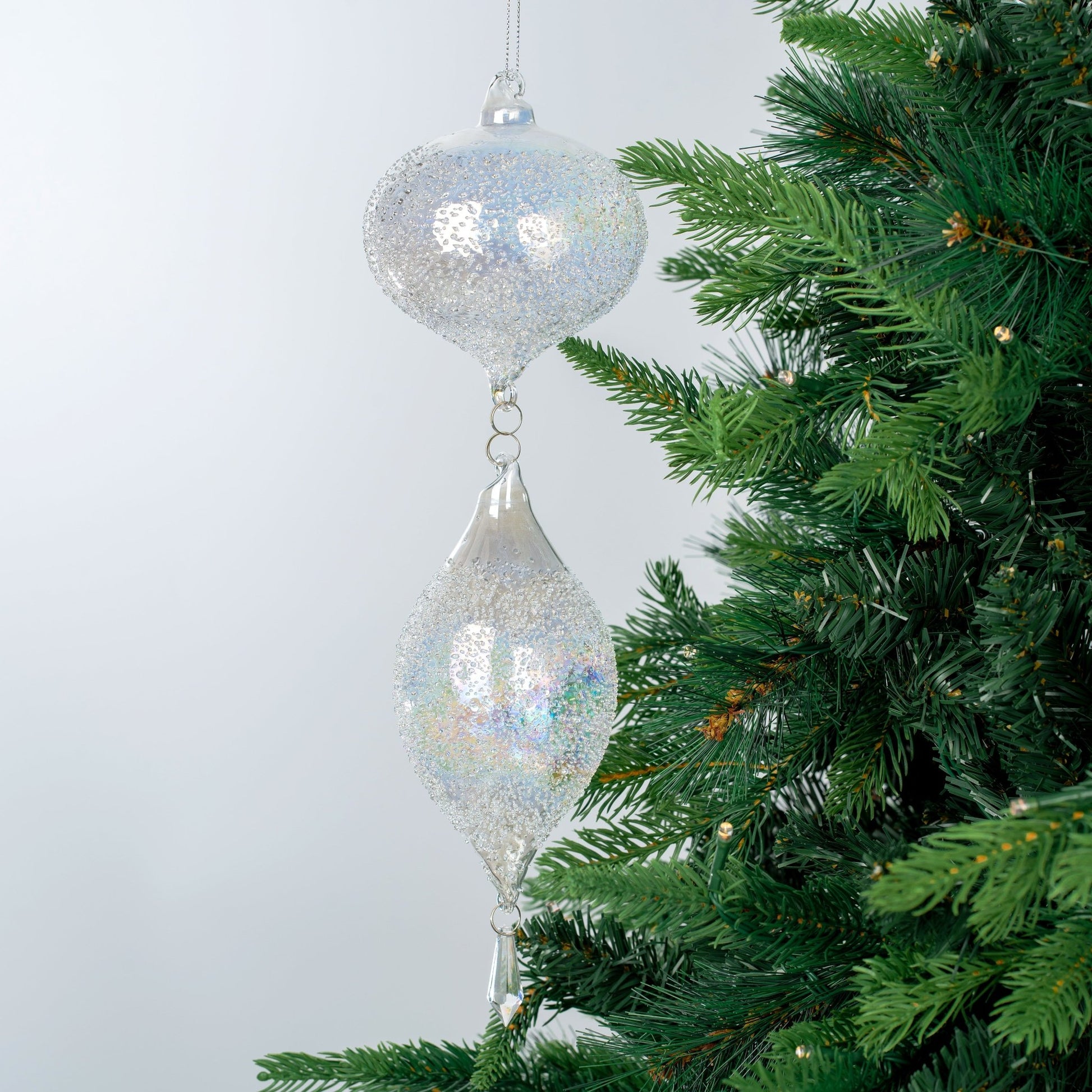 14.5" Crystal Sugar Bead Finial Ornament - Joy By