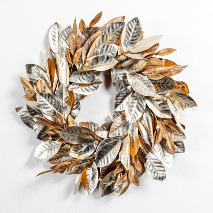 28" Gold Magnolia Wreath - Joy By