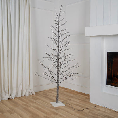 Winter White Porch Tree with LED Lights 83"