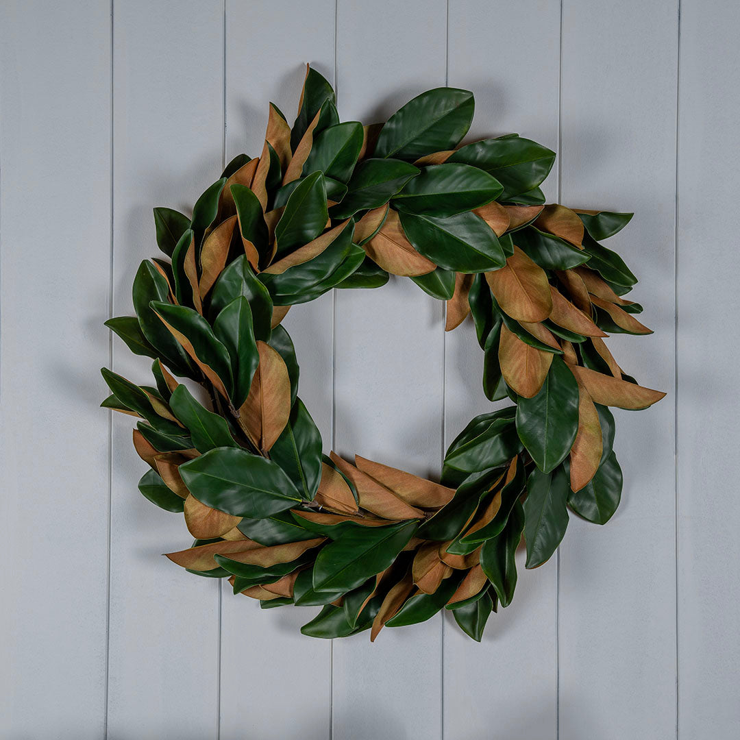 Natural Magnolia Leaf 32" Wreath Natural