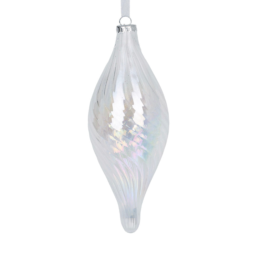 Iridescent Crystal 8" Finial Ornament Clear