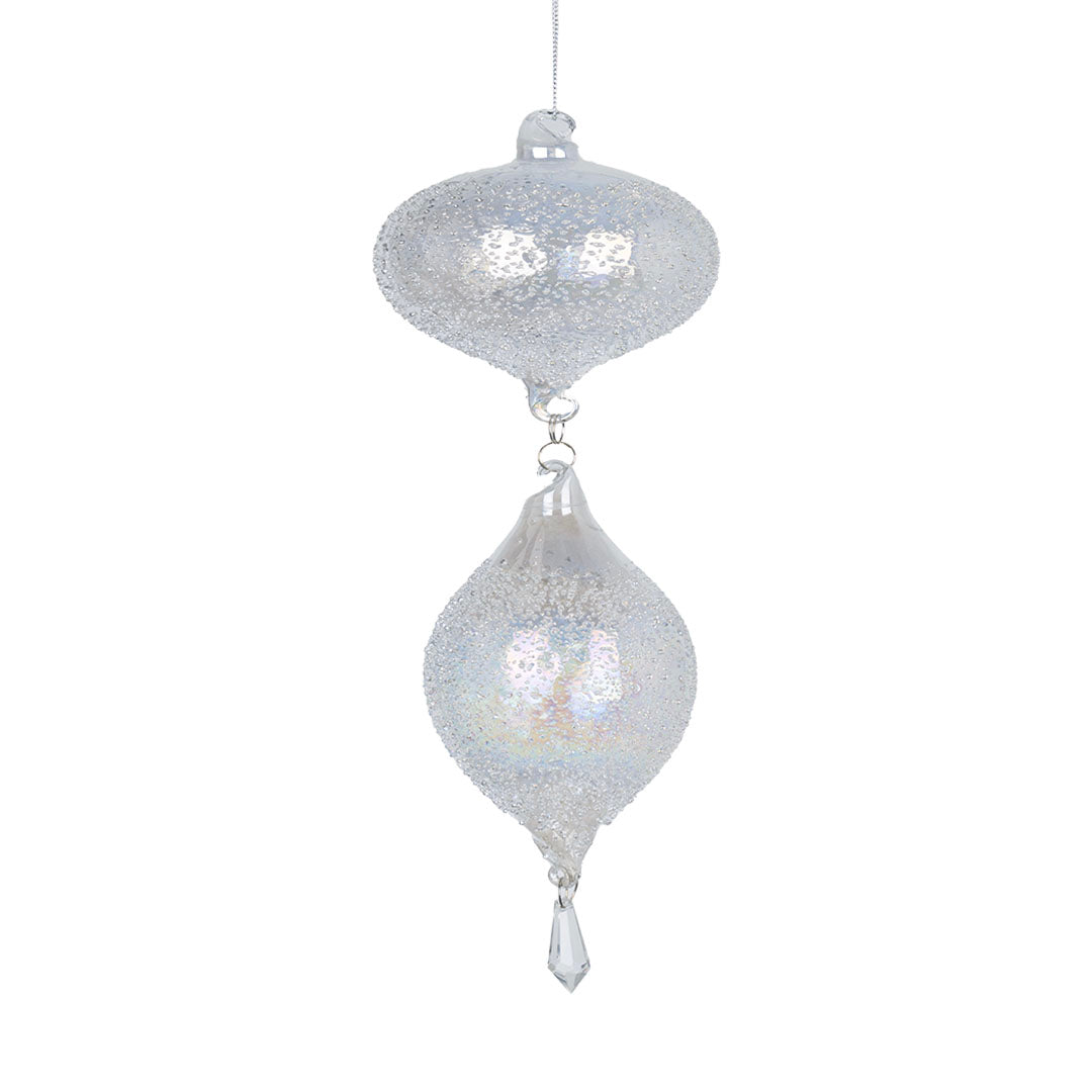 11" Crystal Sugar Bead Finial Ornament 11"