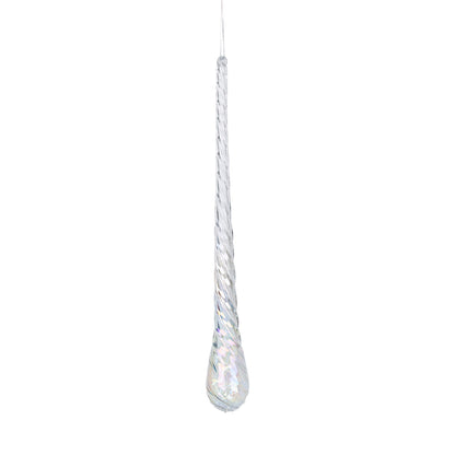 Iridescent Crystal Sugar Bead Drop Ornament Clear