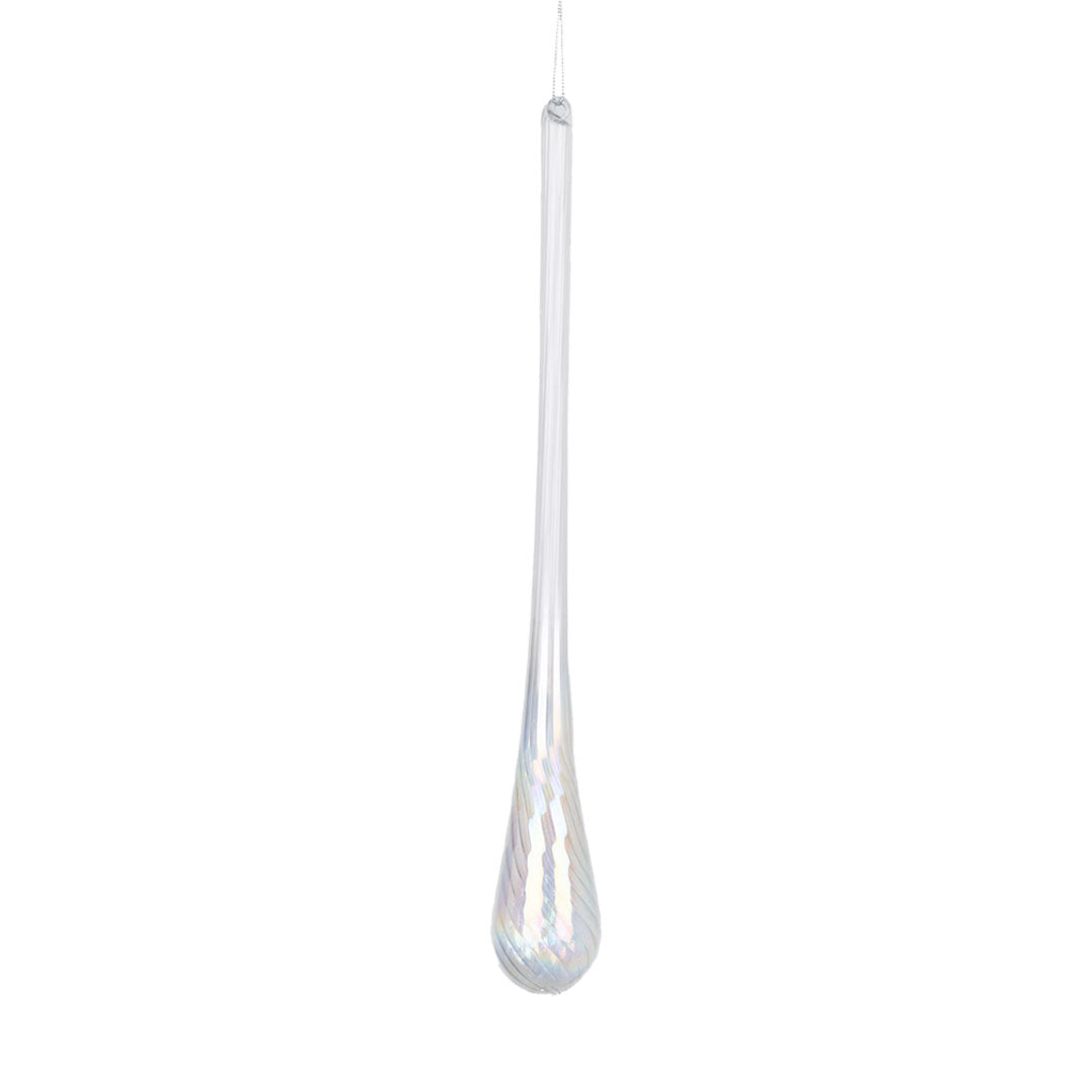 Iridescent Crystal Drop Ornament Clear