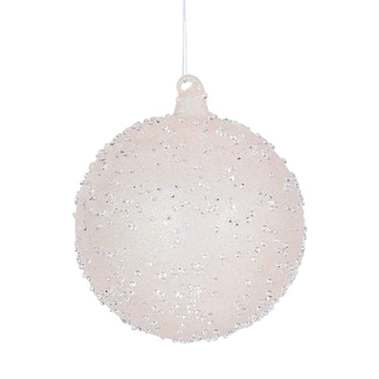 Dusty Pink Ball Ornament with Crystal Sugar Beads Pink