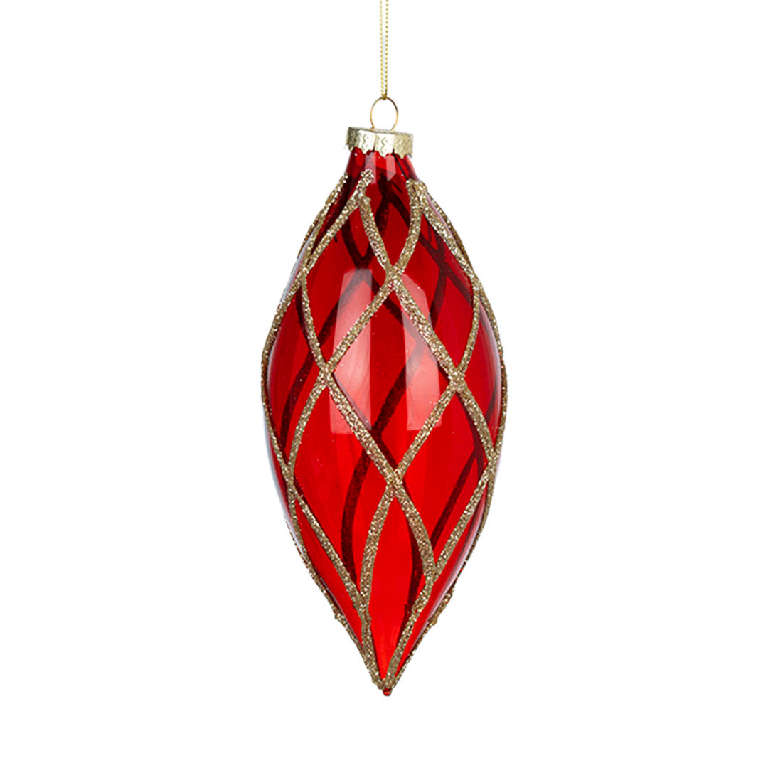 Crystal Shuttle Ornament with Glitter Swerves Red