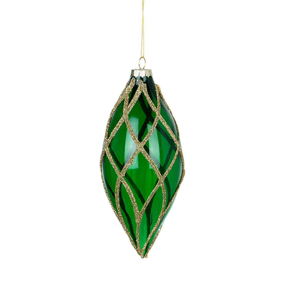 Crystal Shuttle Ornament with Glitter Swerves Green