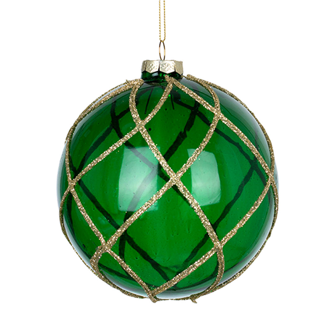 Crystal Ball Ornament with Glitter Swerves Green