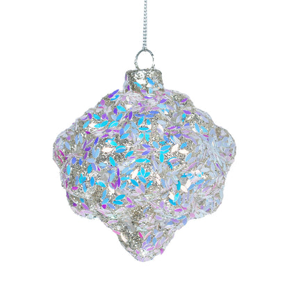 Iridescent Onion Ornament with Iridescent Sequins Purple