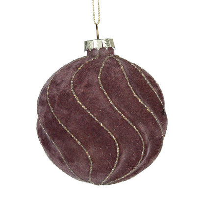 Dusty Brown Velvet Ball Ornament Set Brown