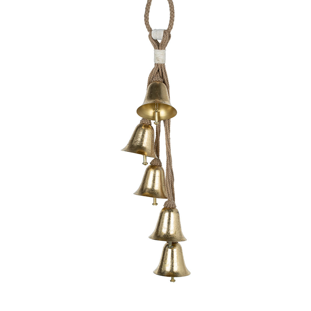 Hanging Bells with Jute Gold