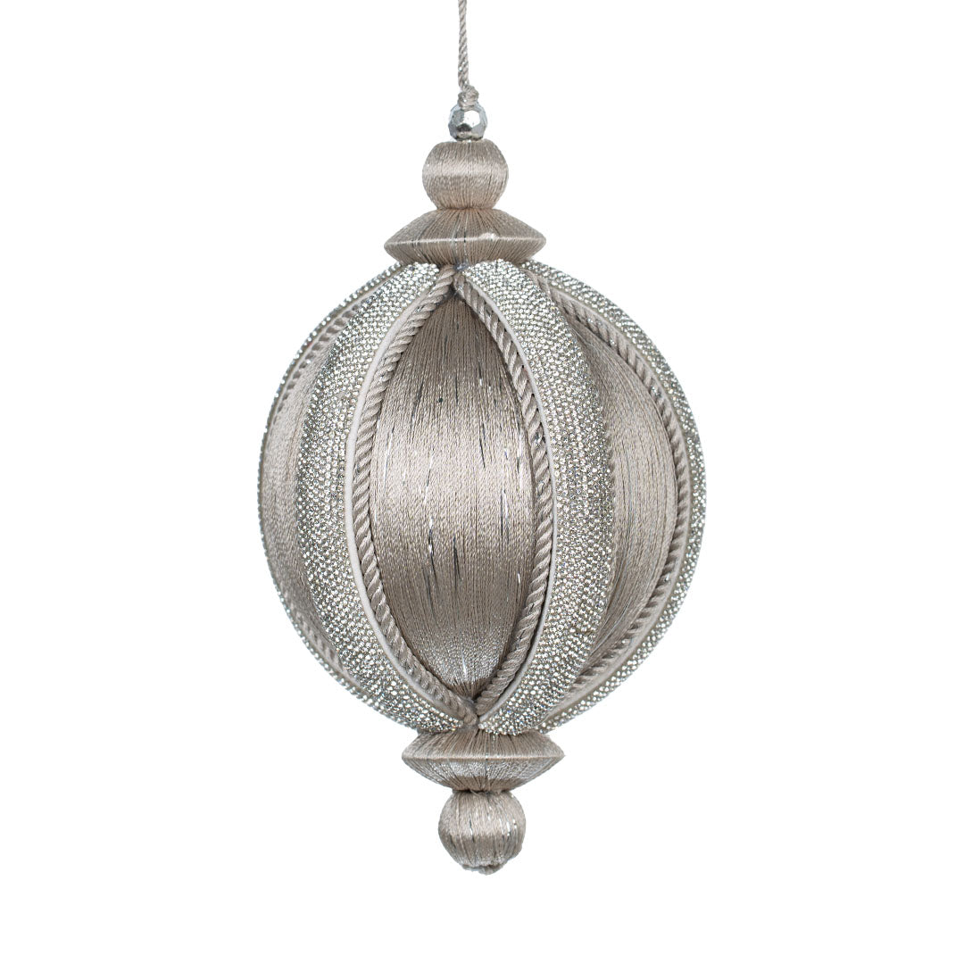 Rustic Silver Ornament with Crystals Silver