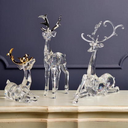 Acrylic Standing Reindeer with Metallic Silver Horns Tabletop - Joy By