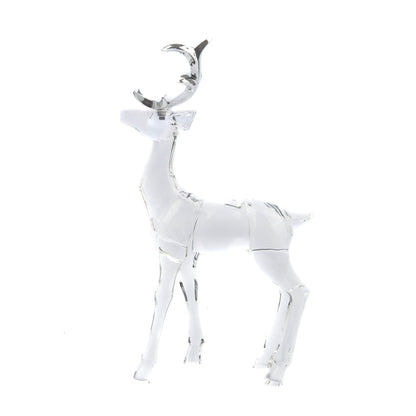 Acrylic Standing Reindeer with Metallic Silver Horns Tabletop - Joy By