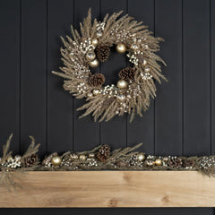 Antique Gold Garland with Gold Ball Ornaments - Joy By