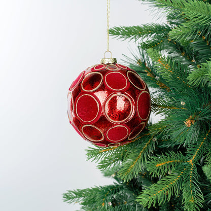 Ball Ornament with Velvet Spheres - Joy By