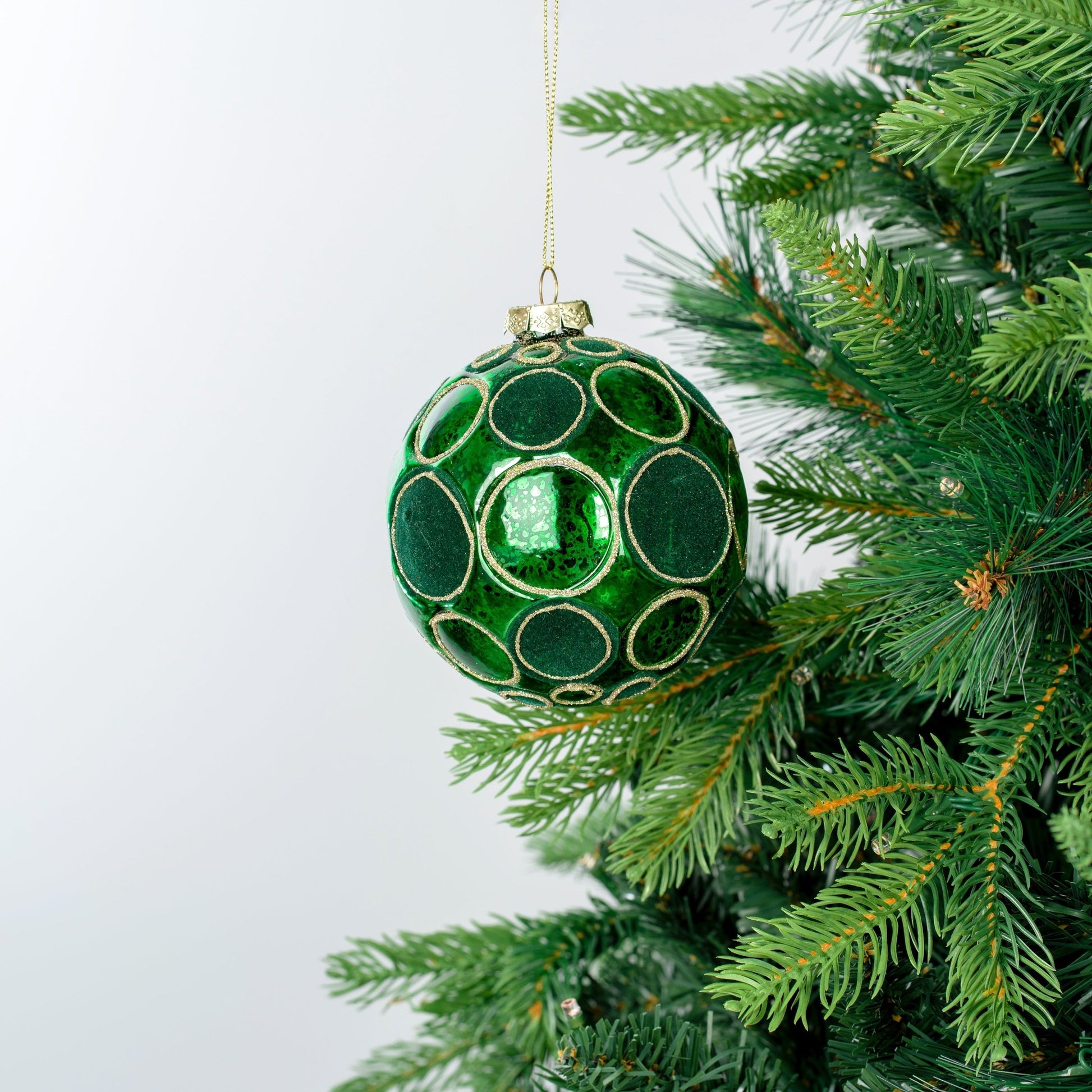 Ball Ornament with Velvet Spheres - Joy By