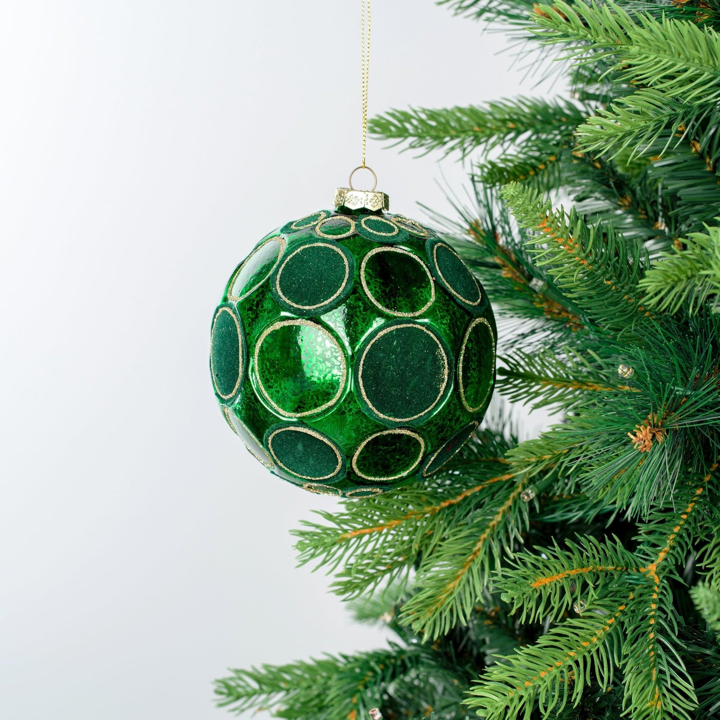 Ball Ornament with Velvet Spheres - Joy By