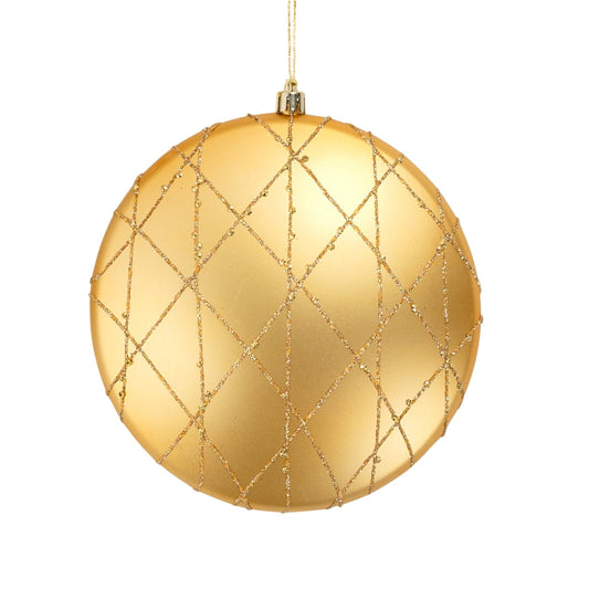 Bright Gold 6" Textured Ball Ornament - Joy By