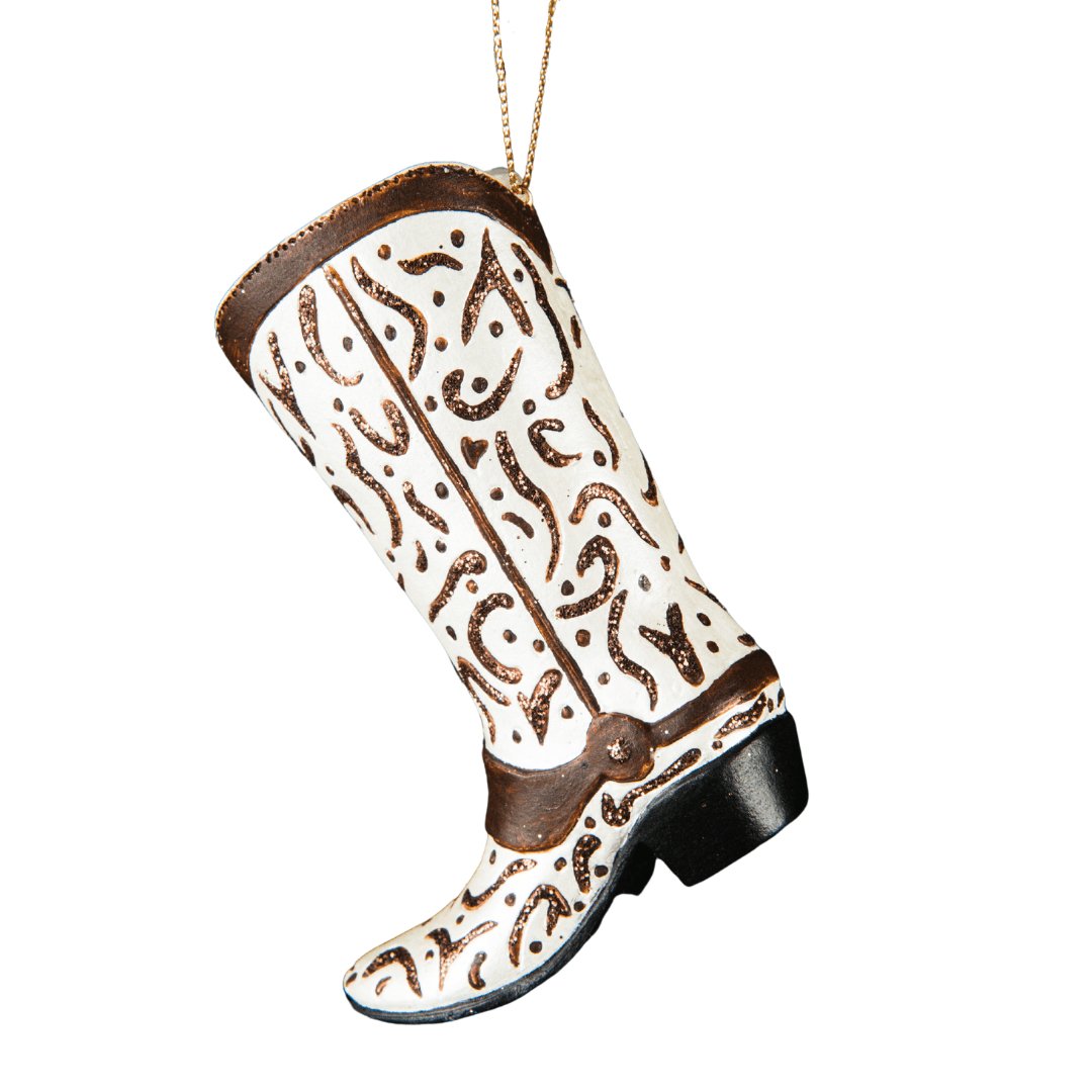 Brown Western Boot Ornament - Joy By