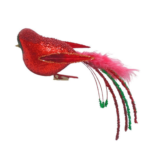 Cardinal Bird Clip On Ornament - Joy By