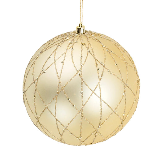 Champagne 6"Textured Ball Ornament - Joy By