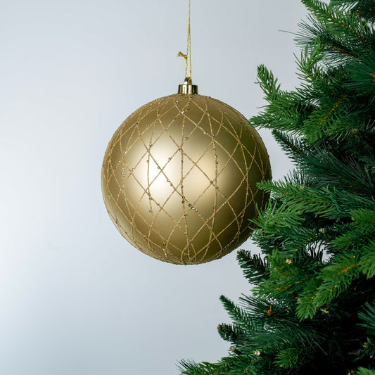 Champagne 8" Textured Ball Ornament - Joy By