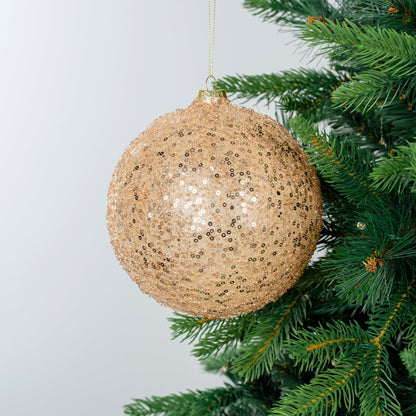 Champagne Ball Ornament with Sequins - Joy By