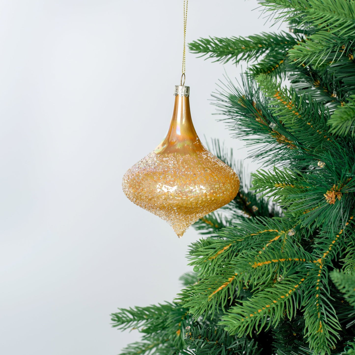 Champagne Finial Ornament with Sugar Beads - Joy By