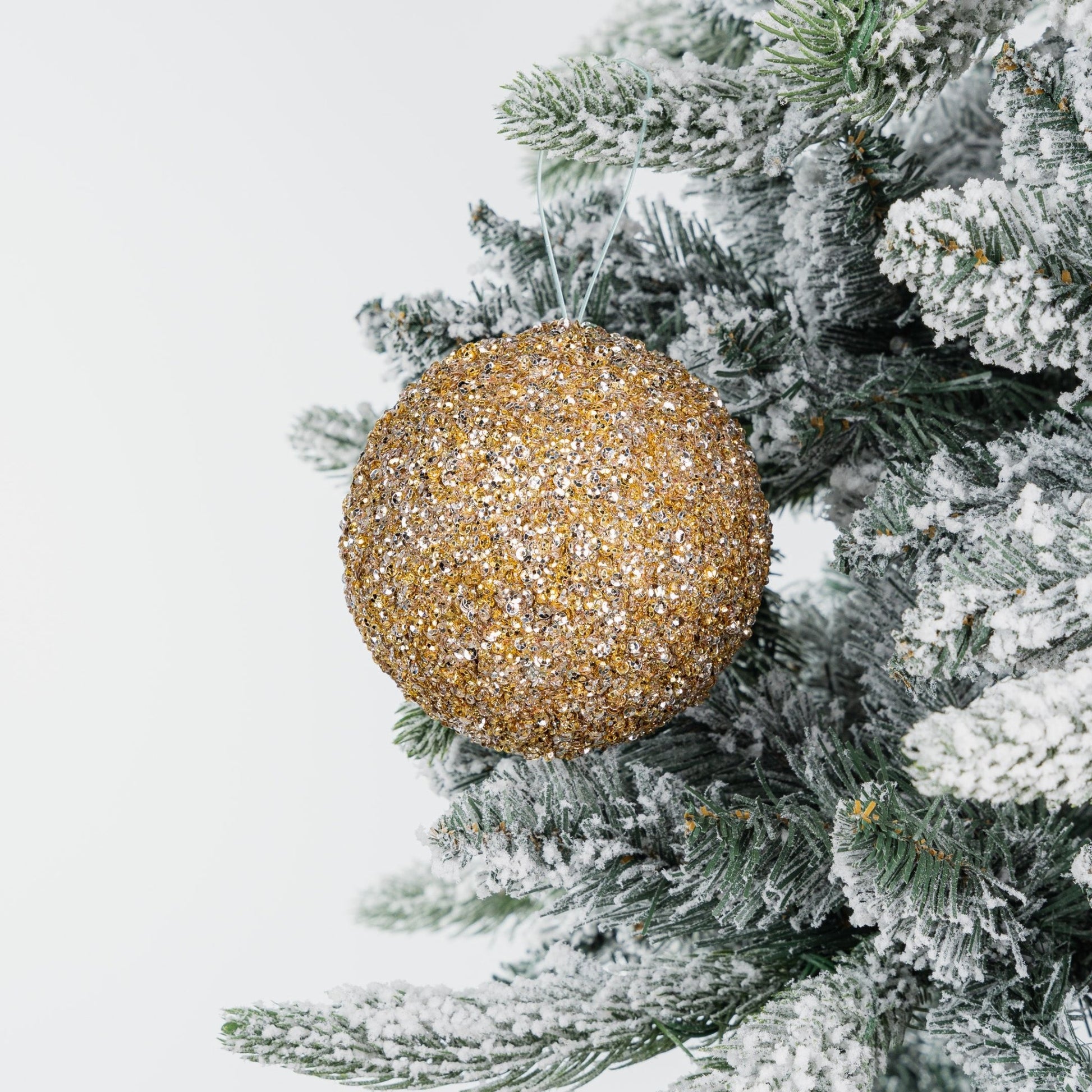 Champagne Glitter Dusted Ball Ornament - Joy By