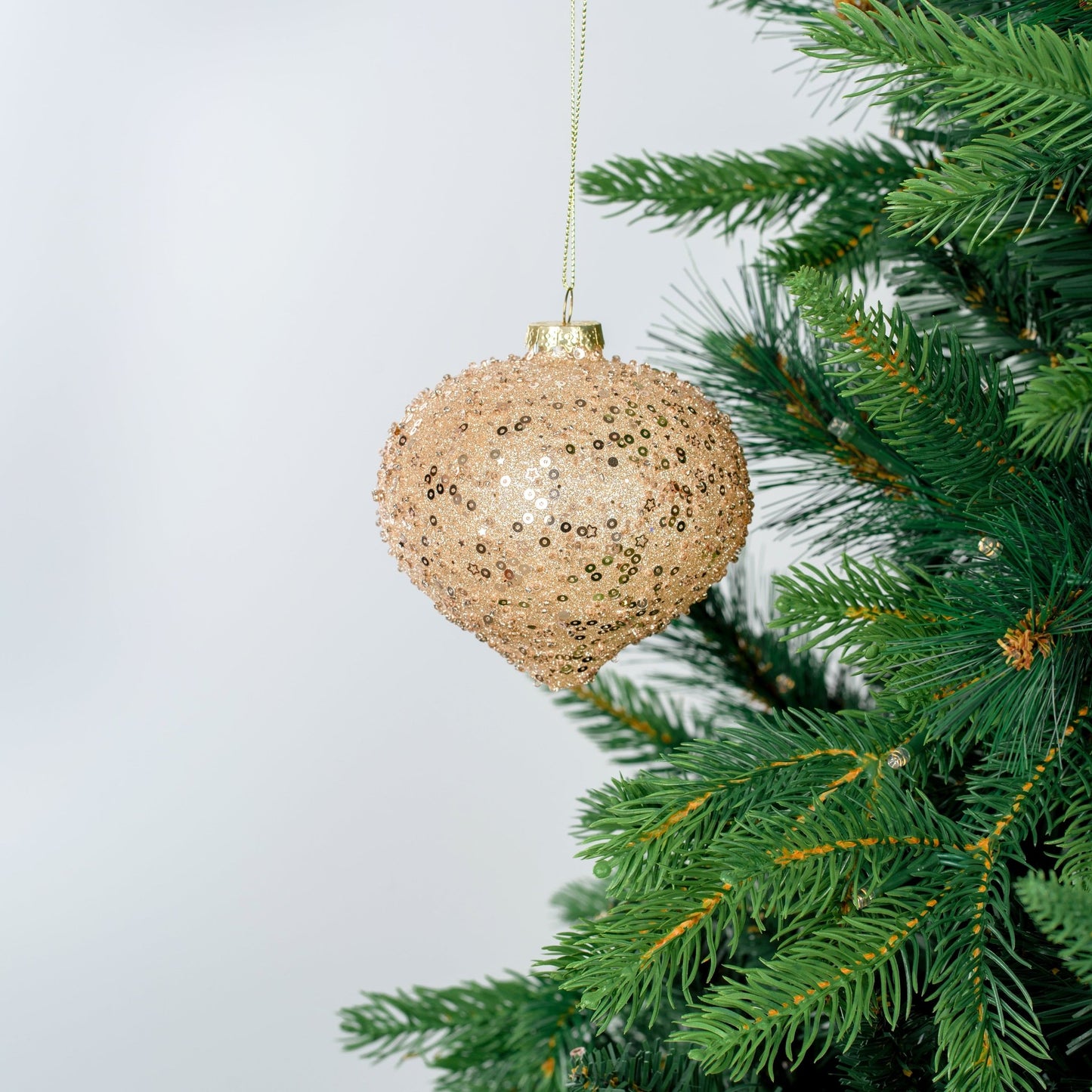 Champagne Onion Ornament with Sequins - Joy By