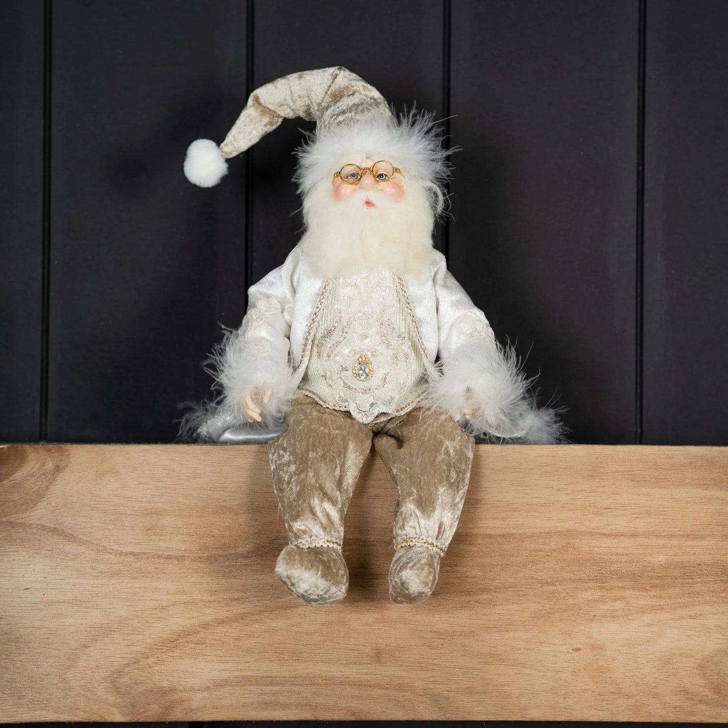 Cream Sitting Santa Fairy - 18" - Joy By