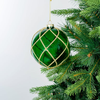 Crystal Ball Ornament with Glitter Swerves - Joy By