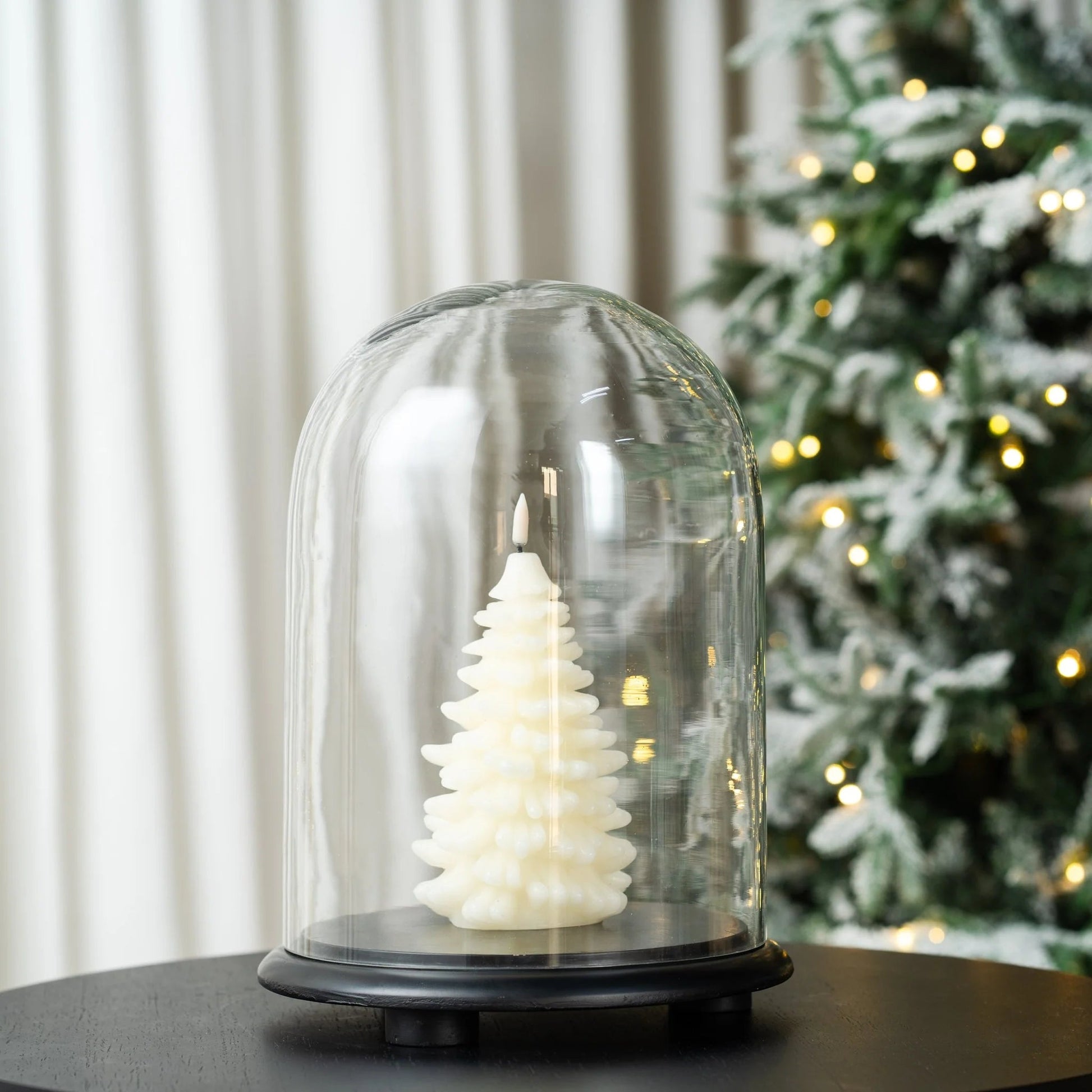 Decorative Glass Cloche With Wooden Base - Large - Joy By