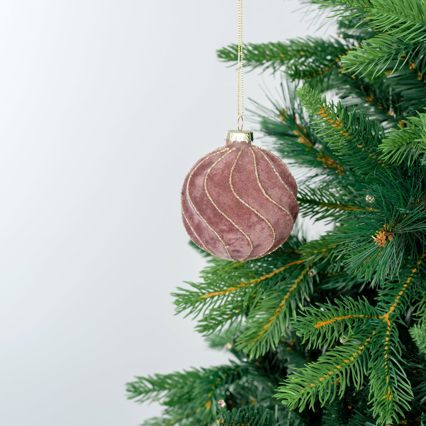 Dusty Brown Velvet Ball Ornament Set - Joy By