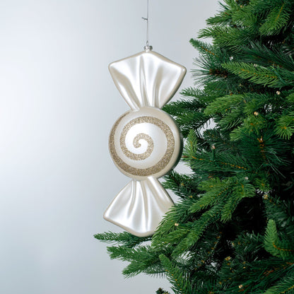 Flat Champagne 12" Swirl Candy Ornament - Joy By