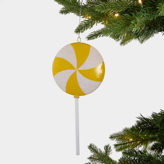 Glitter Dusted Lollipop Ornament - Joy By