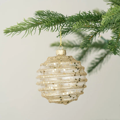 Gold Ruched Gold Ball Ornament - Joy By