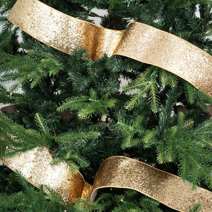 Gold Sequin Christmas Ribbon - Joy By