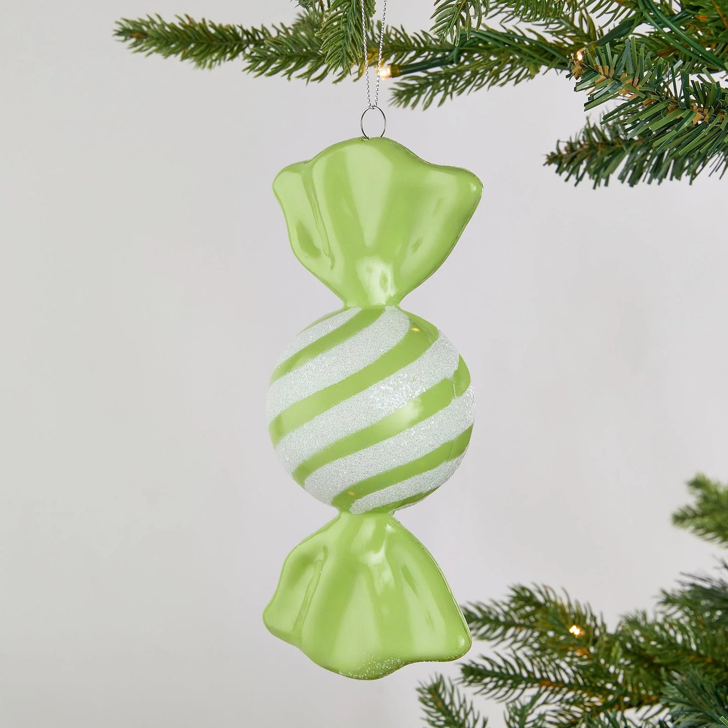 Green Glitter Dusted Large Candy Ornament - Joy By