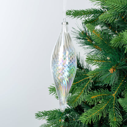 Iridescent Crystal 8" Finial Ornament - Joy By