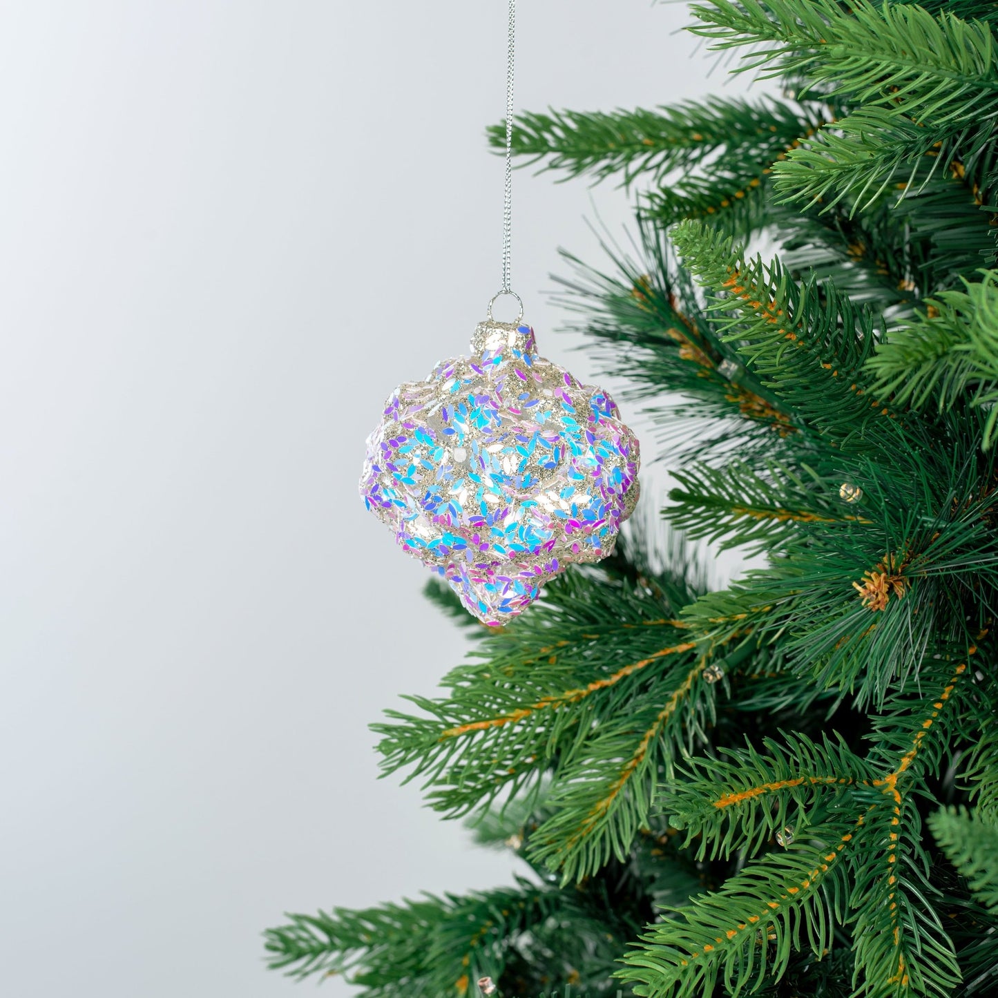 Iridescent Onion Ornament with Iridescent Sequins - Joy By