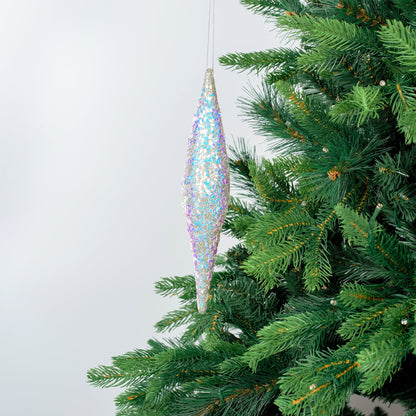 Irisdescent Finial Ornament with Iridescent Sequins - Joy By