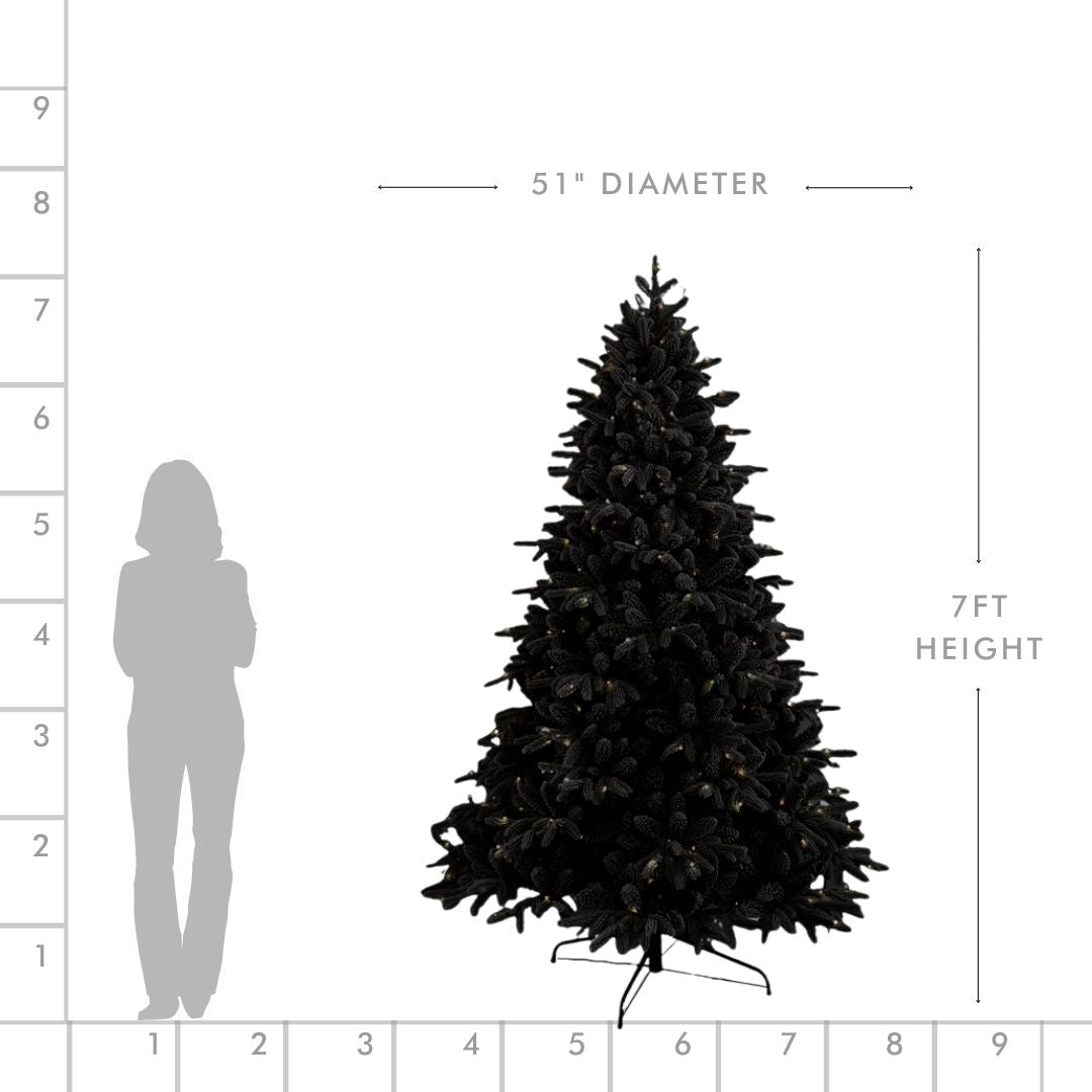 Joy By 7' Hardneedle Flocked Artificial Christmas Tree with 500 Warm White LED Lights - Joy By