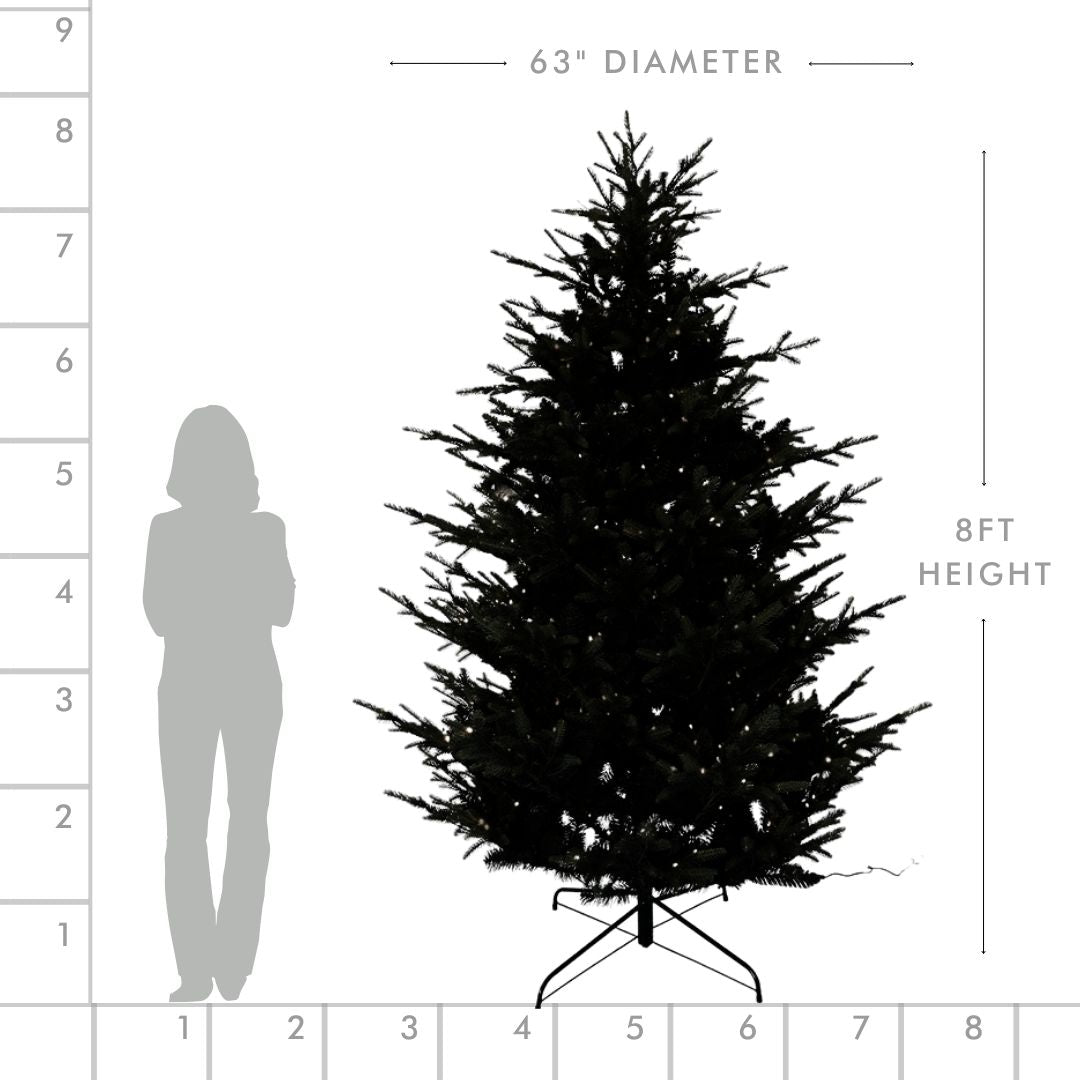 Joy By 8' Artificial Spruce Christmas Tree with 750 Warm White LED Lights - Joy By