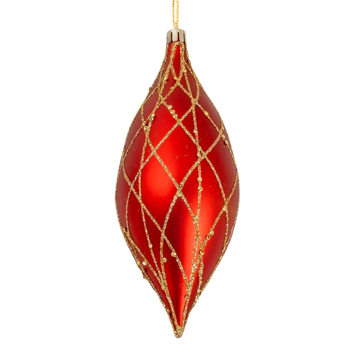 Matte Red & Gold 7" Shuttle Ornament - Joy By