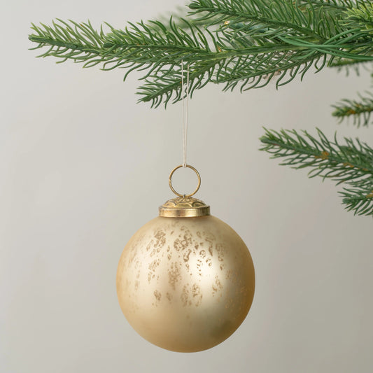 Mercury Glass Gold Ball Ornament - Joy By