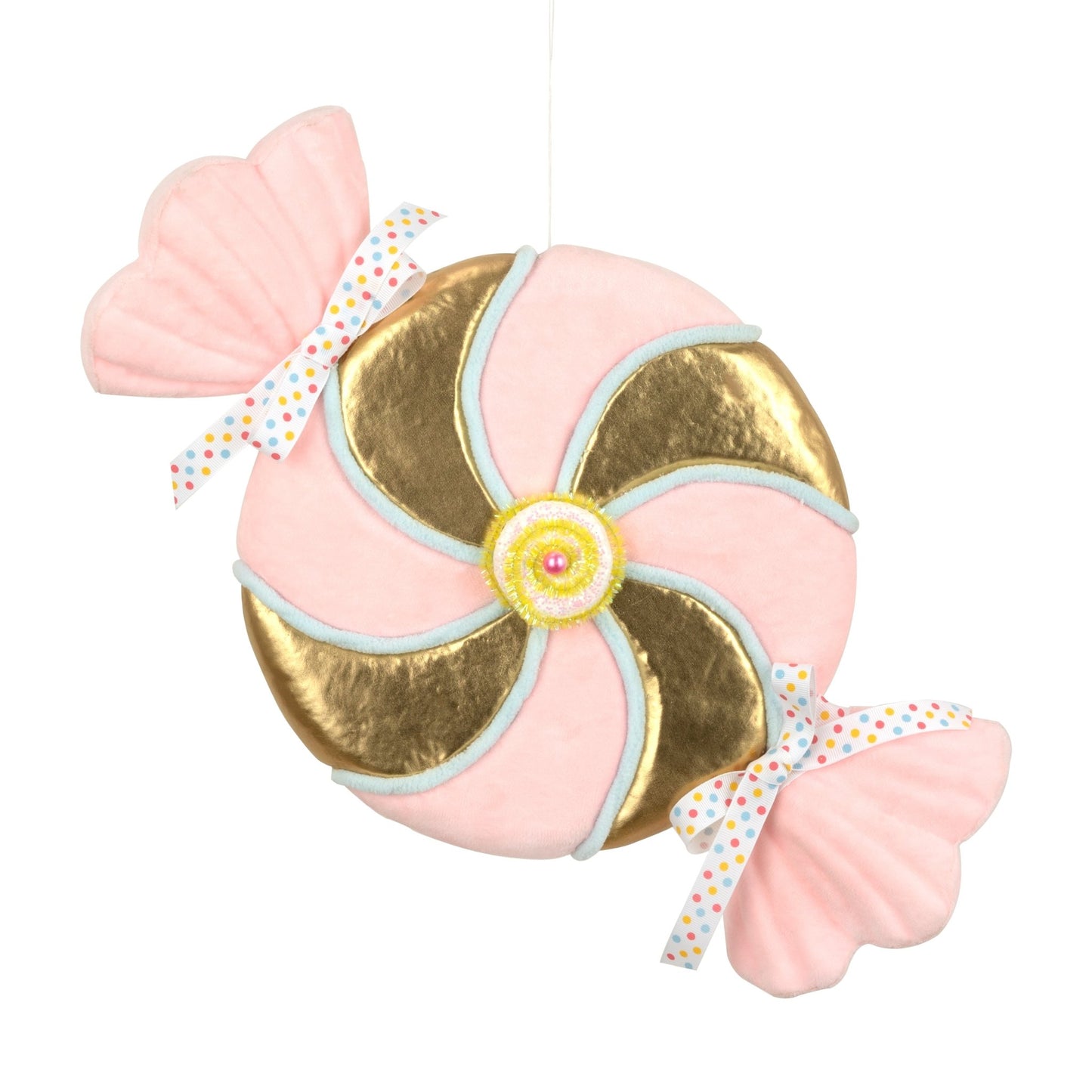 Pastel Pink & Gold Candy Ornament - Joy By