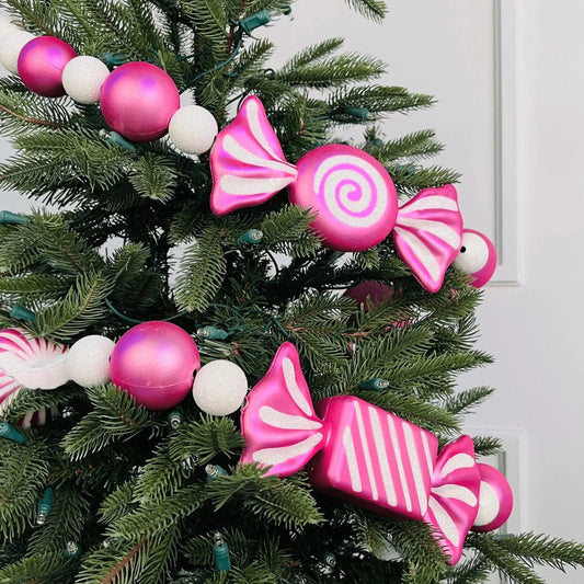 Pink Peppermint Candy Garland - 6 ft - Joy By