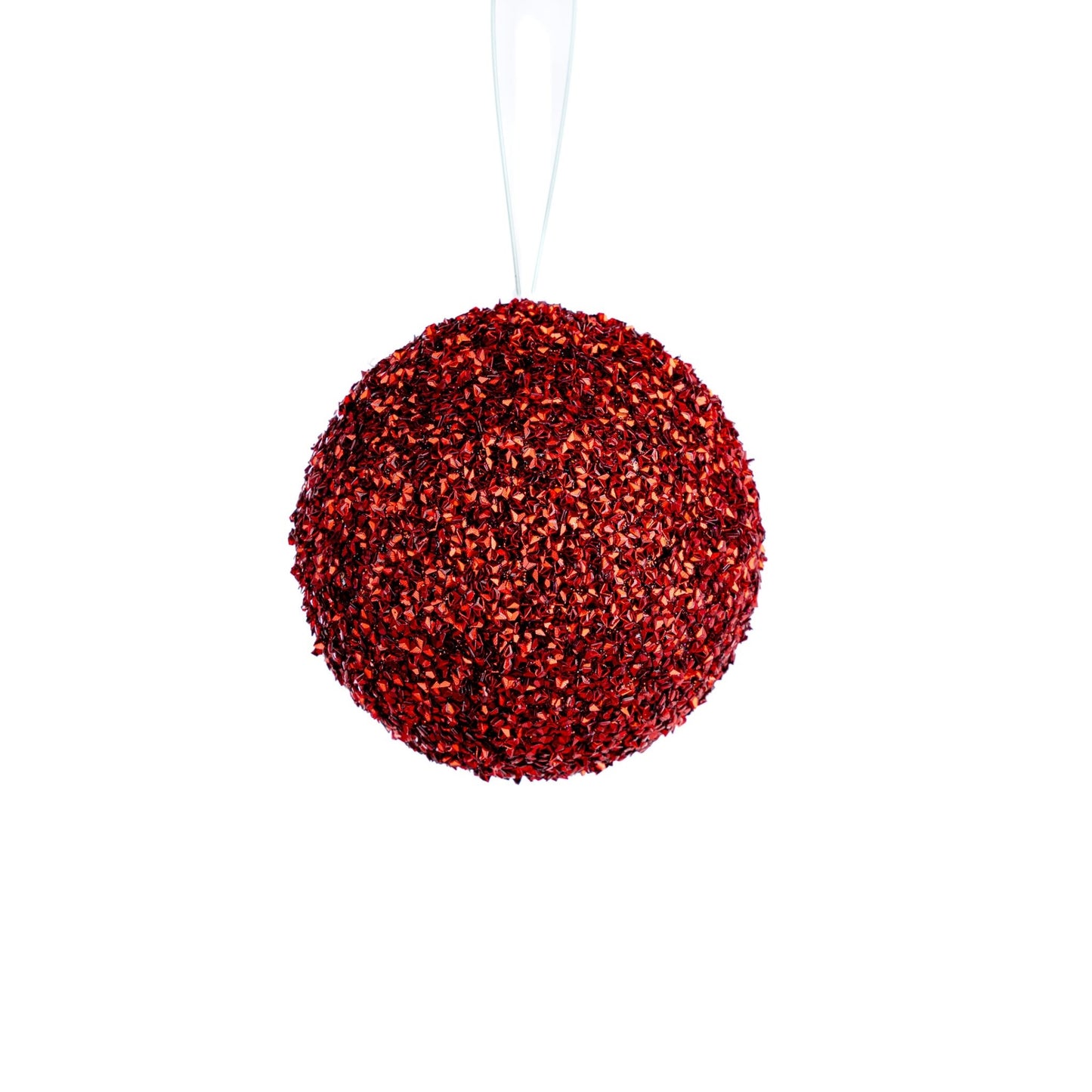 Red Glitter Dusted 5" Ball Ornament - Joy By